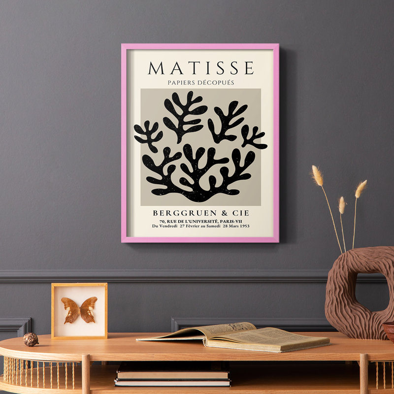 Matisse CLV, reproduction encadrée - bois massif, H 20 po x l 16 po, Noir