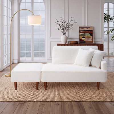 Mashawna Upholstered Chaise Lounge and Stool