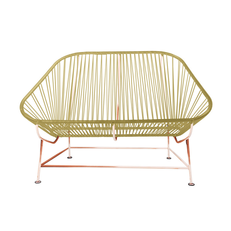 InLove Indoor/Outdoor Handmade Loveseat, Caramel/Copper