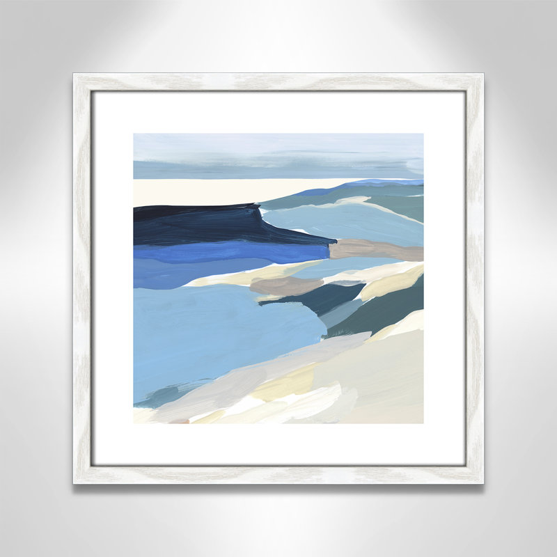 Decker Graham Lake II - Painting Print, 18.25" H x 18.25" W x 0.75" D, White Wood Framed Paper