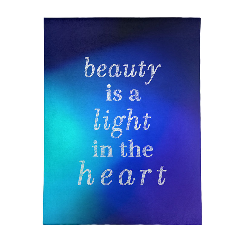 Tapis en polyester à citation inspiration multicolore, Rectangle 5 pi x 7 pi