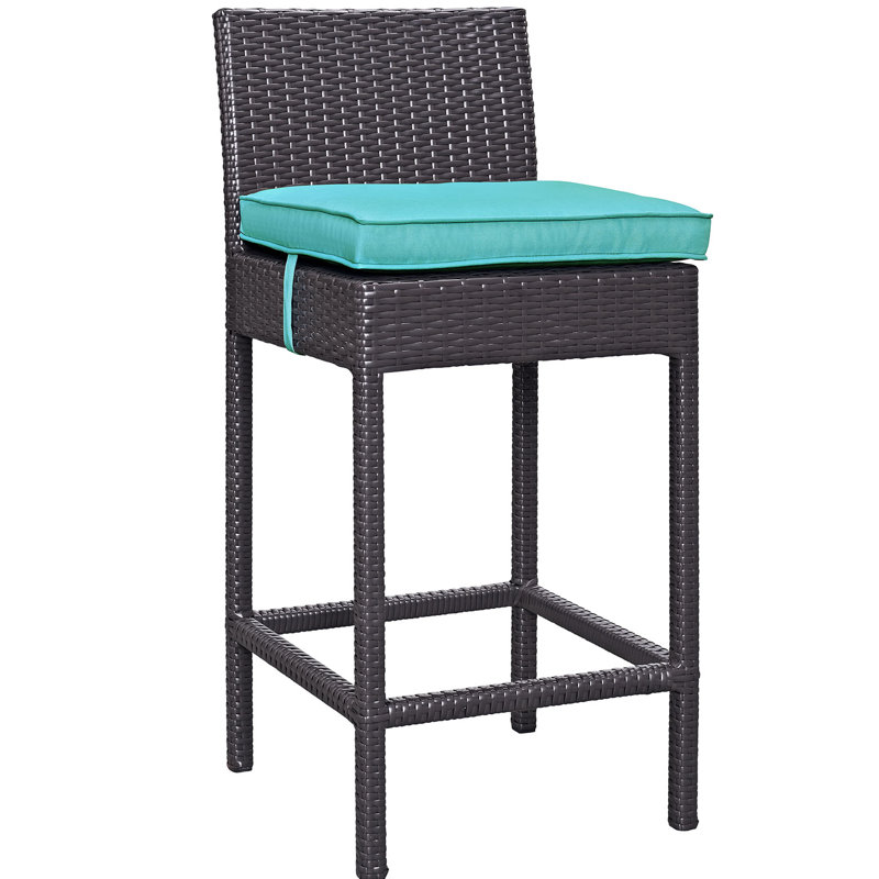 Chaise de patio avec coussin Convene, Espresso et turquoise