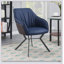 Chaises de salle à manger rembourrées bleues et bronze industriel (ensemble de 2) pour un confort et un style modernes