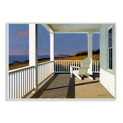 «Cottage Porch Scene at Sunset Coastal Landscape» par Zhen-Huan Lu - reproduction d'art