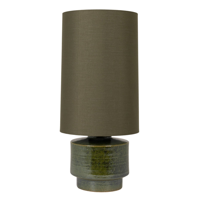 Verdant Stoneware Table Lamp with Linen Shade