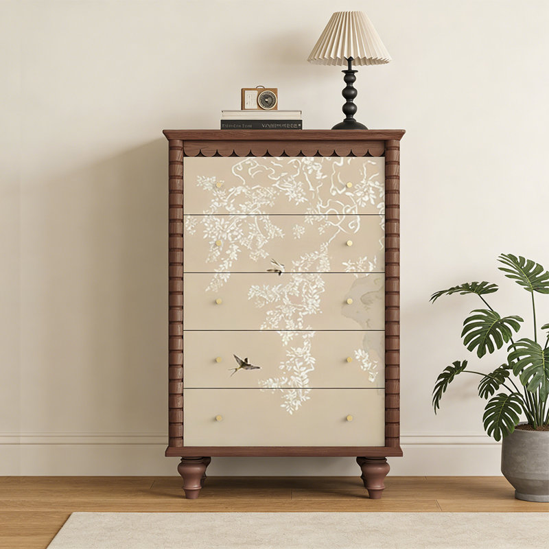 Commode d'entrée Mid-Century en bois massif, Brun