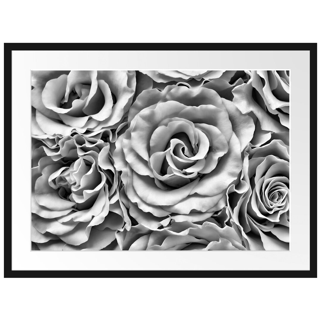 Gerahmtes Poster Blumen Rosen Blumenmeer