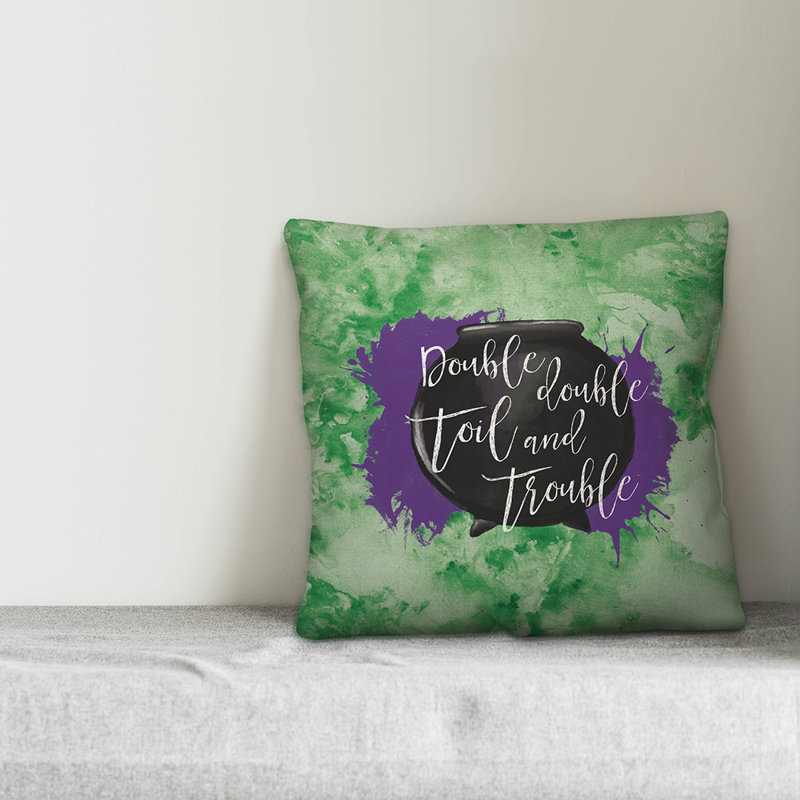  Coussin Double Double Toil and Trouble, Utilisation intérieure seulement, 16 po x 1 po