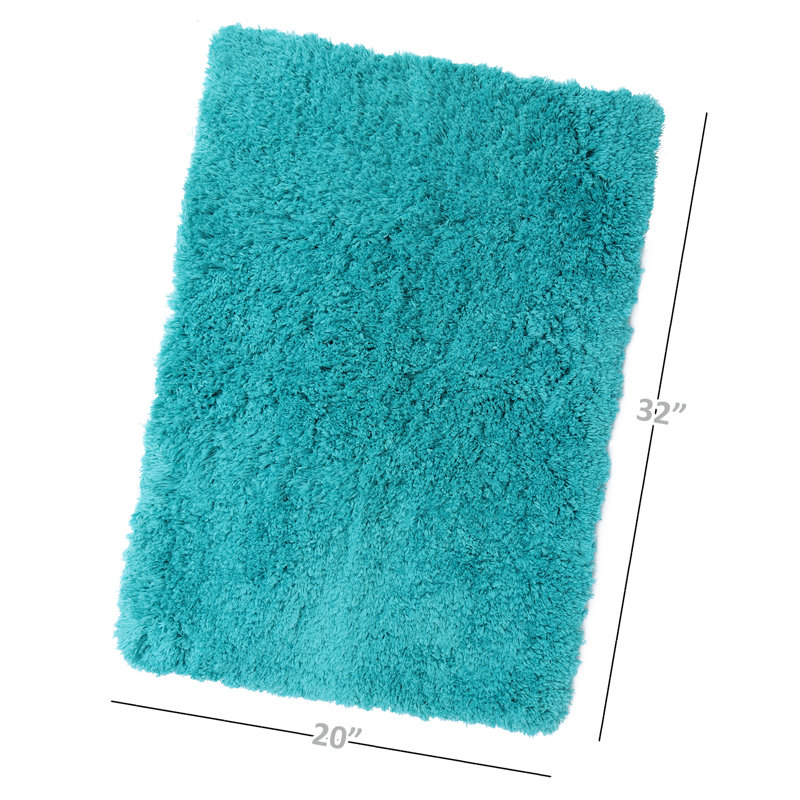 Ciarra Luxury Ultra Soft Bathroom Rug with Non-Slip Backing, Teal, 20" W x 32" L
