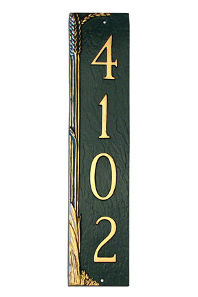 Plaque d'adresse de blé 4 lignes, Or noir, mur