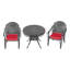 Ensemble de mobilier de salle à manger en aluminium coulé toutes saisons avec cadre noir