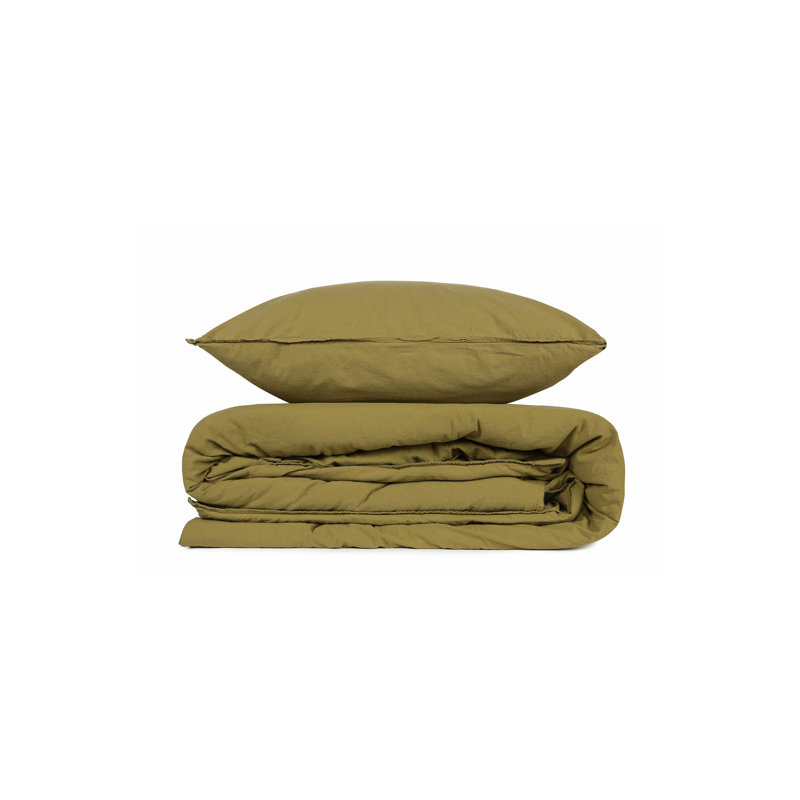 Ensemble de housse de couette 100% coton 3 pièces Eliette Green