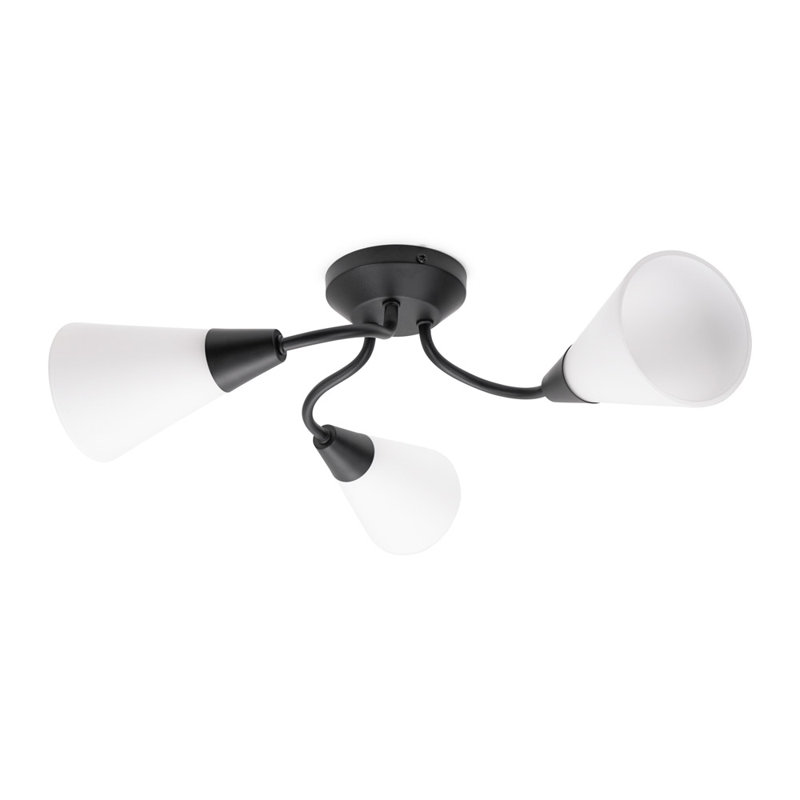 Colgin Glass Semi Flush Mount, Black, Yes