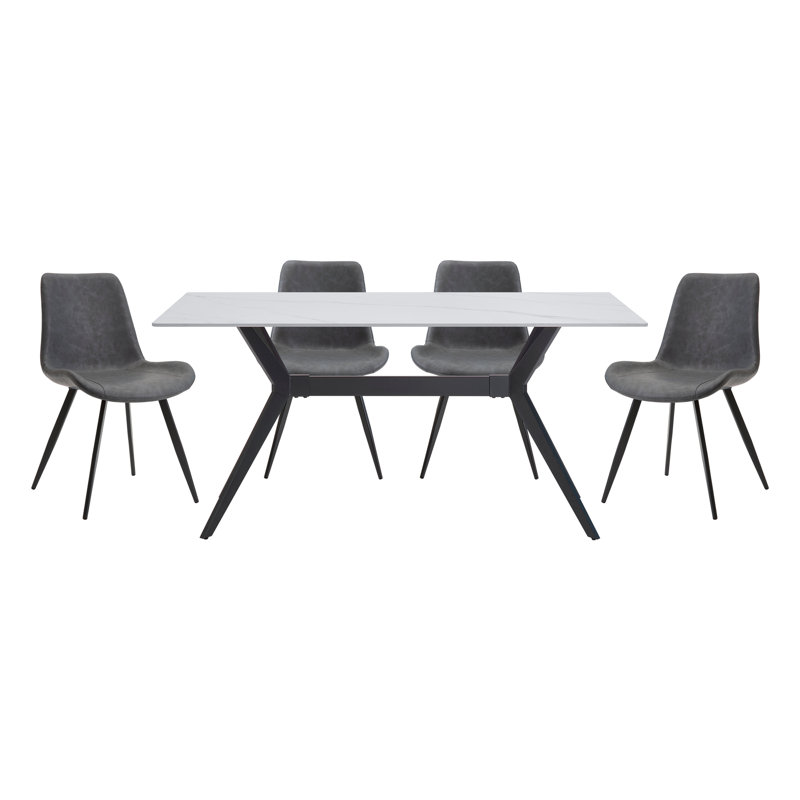 Ensemble de table de salle à manger moderne, Pieces Included: 5 Pieces: Table, 4 Chairs