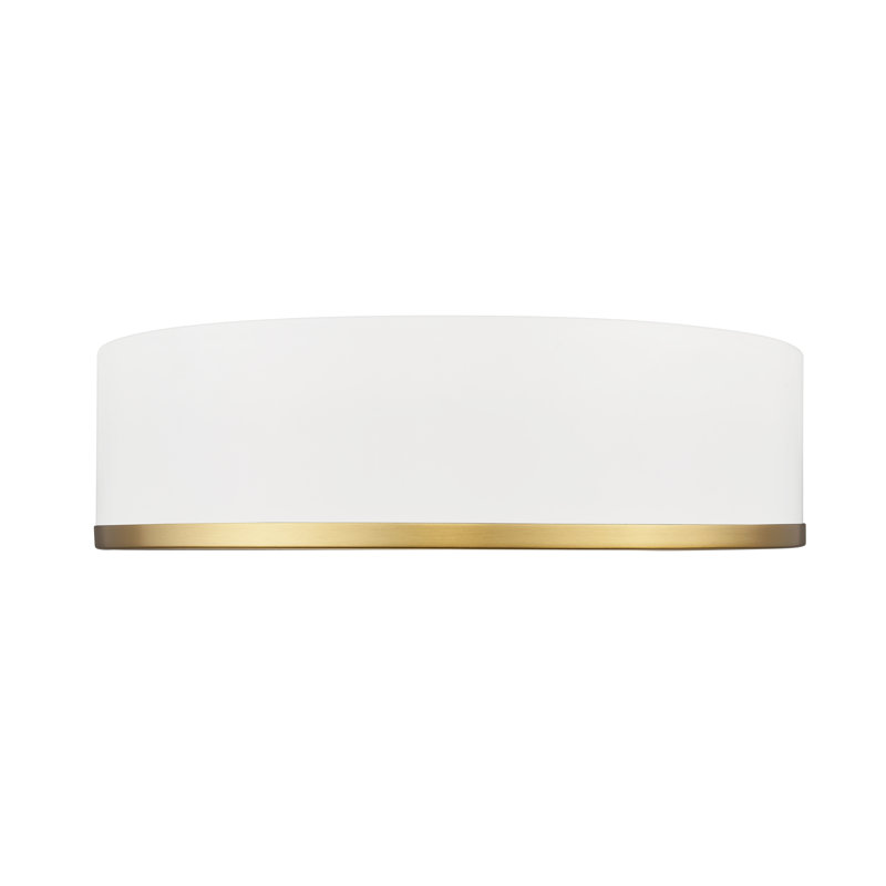 Plafonnier encastré 1 lumière Tracie en or moderne 16 po, Or; blanc mat