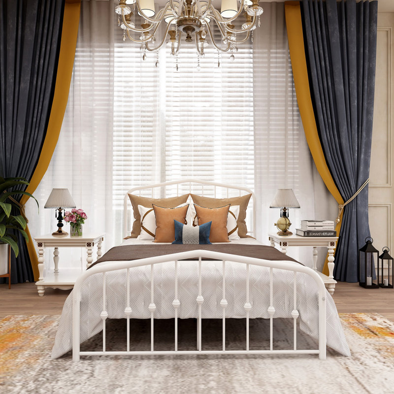 Lit plateforme Aalderk, Double, Blanc