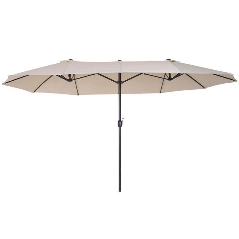 Brylan 460 cm W X 270 cm D Rectangular Market Parasol with Crank Lift, White
