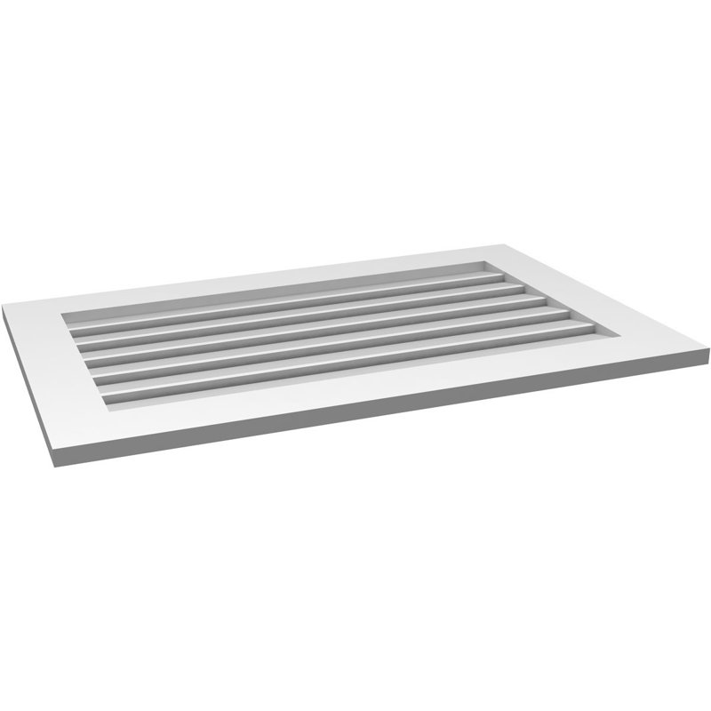 Évent à pignon fonctionnel en uréthane rectangulaire à fixation en surface, brun clair apprêté, H 24 po x l 38 po x P 1 po