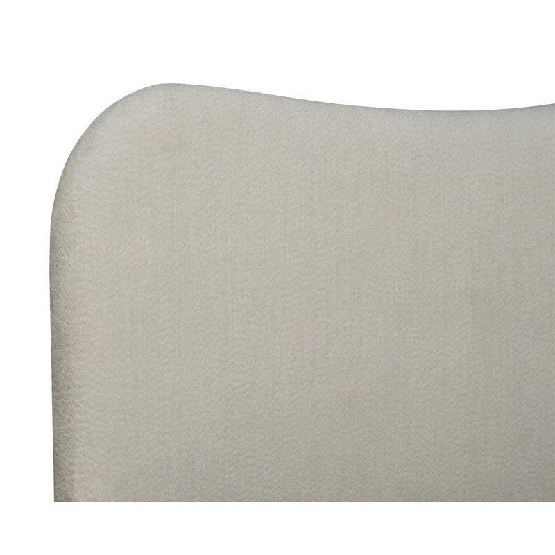 Lit plateforme grand lit 1pc avec tête de lit courbée et pieds en bois
