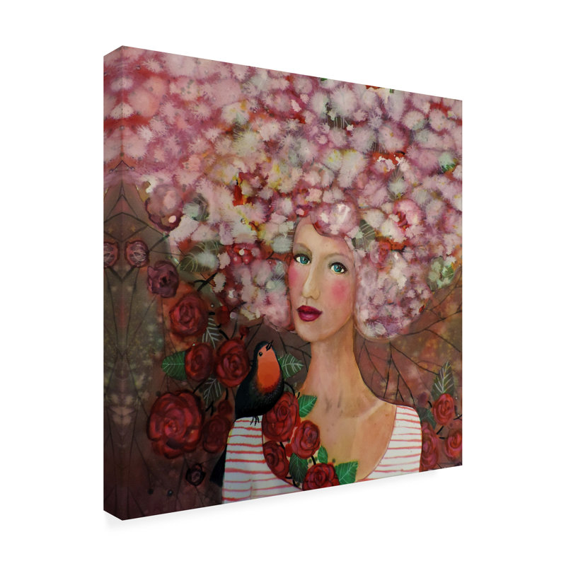 Art sur toile "Delphine" par Sylvie Demers, H 14 po x l 14 po x P 2 po