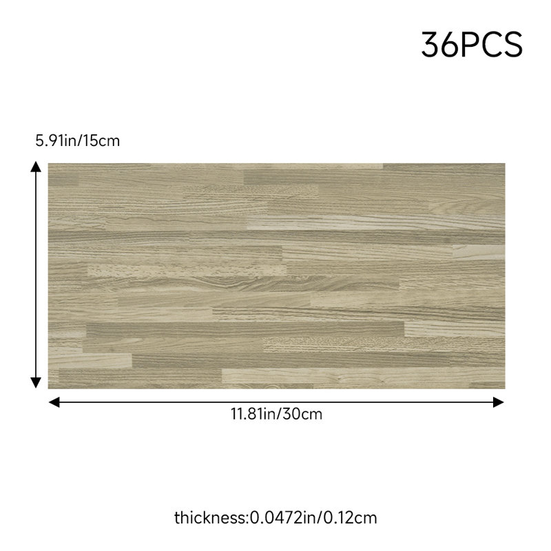 36Pcs Self-Adhesive Wood-Grain Flooring Tile Set