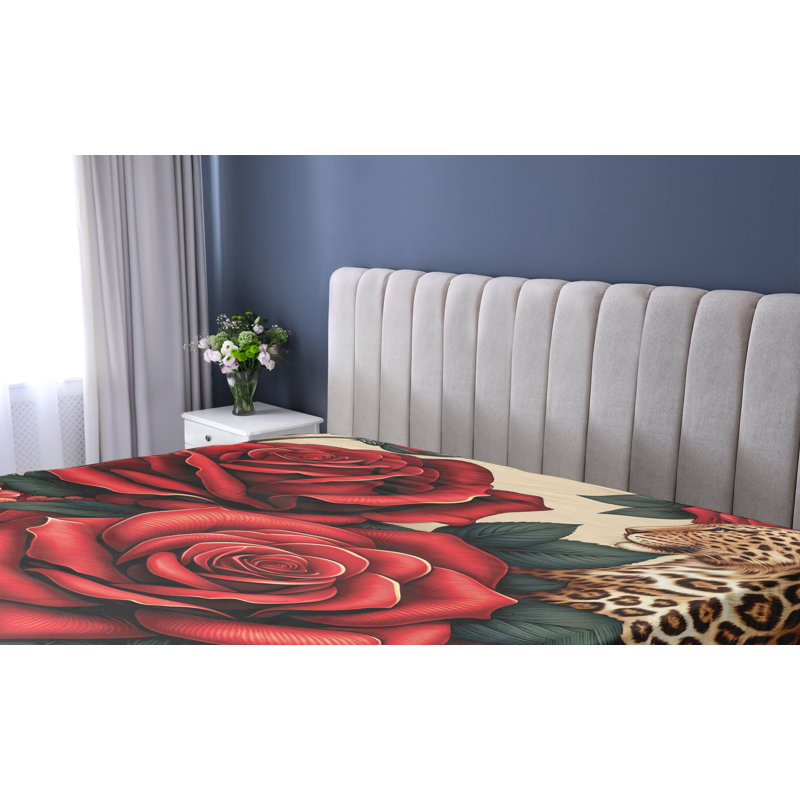 Microfiber Floral Fitted Sheet, Twin Fitted Sheet