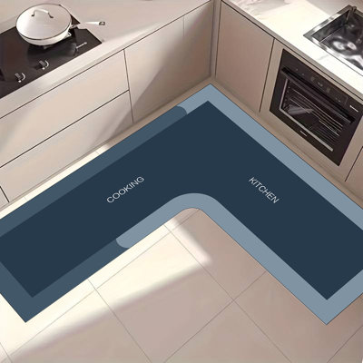L Corner Carpet Kitchen Rug Living Room Carpet Floor Mats kitchen Absorbent Non Slide Mats Kitchen Foot Mats Machines Wash kitchen Rugs For Cooking