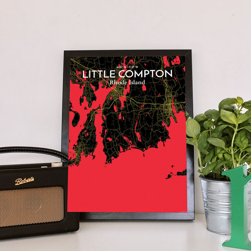 Little Compton - No Frame Print, 43cm H x 28cm W x 0.13cm D, Red