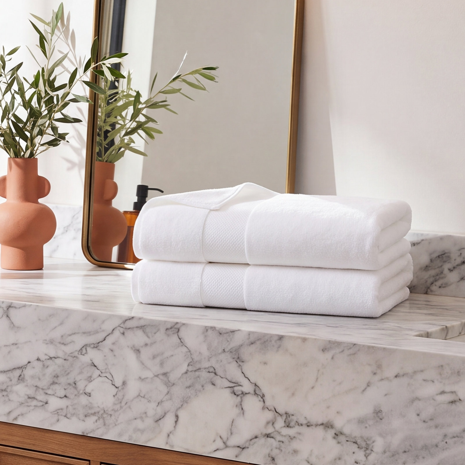 2-Piece Turkish Cotton Bath Sheet Set, White