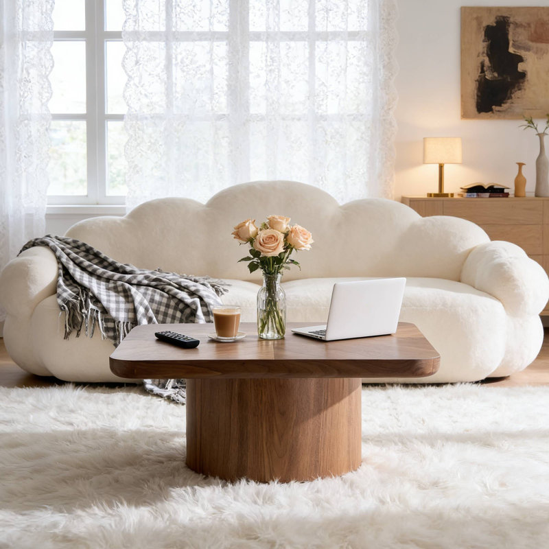 Table basse carrée 35,43 po, Noyer