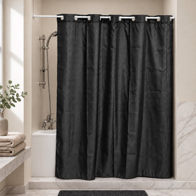 Rideau de douche cubique sans crochet extra long en polyester