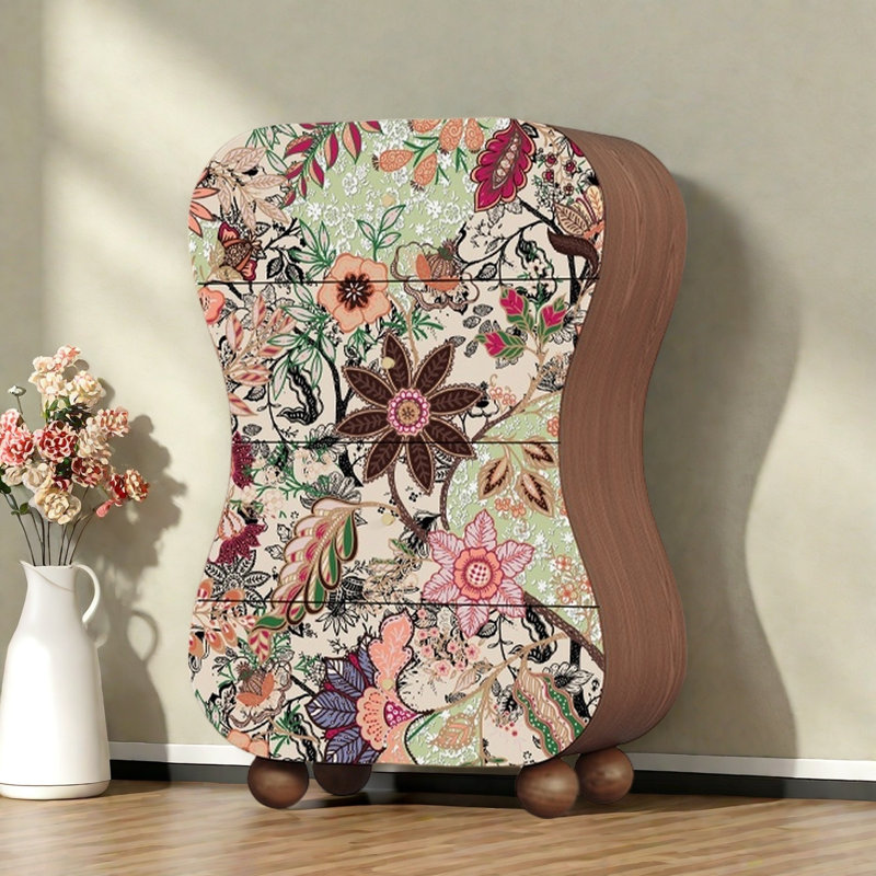 Commode d'appoint de rangement moderne à quatre tiroirs, Ivoire ivoire