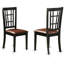 L'ensemble de table de salle à manger 3 pièces pour petits espaces comprend une table de salle à manger ronde avec Dropleaf et 2 chaises rembourrées en similicuir, 42 po x 42 po, noir-847800524-939115107-939115109