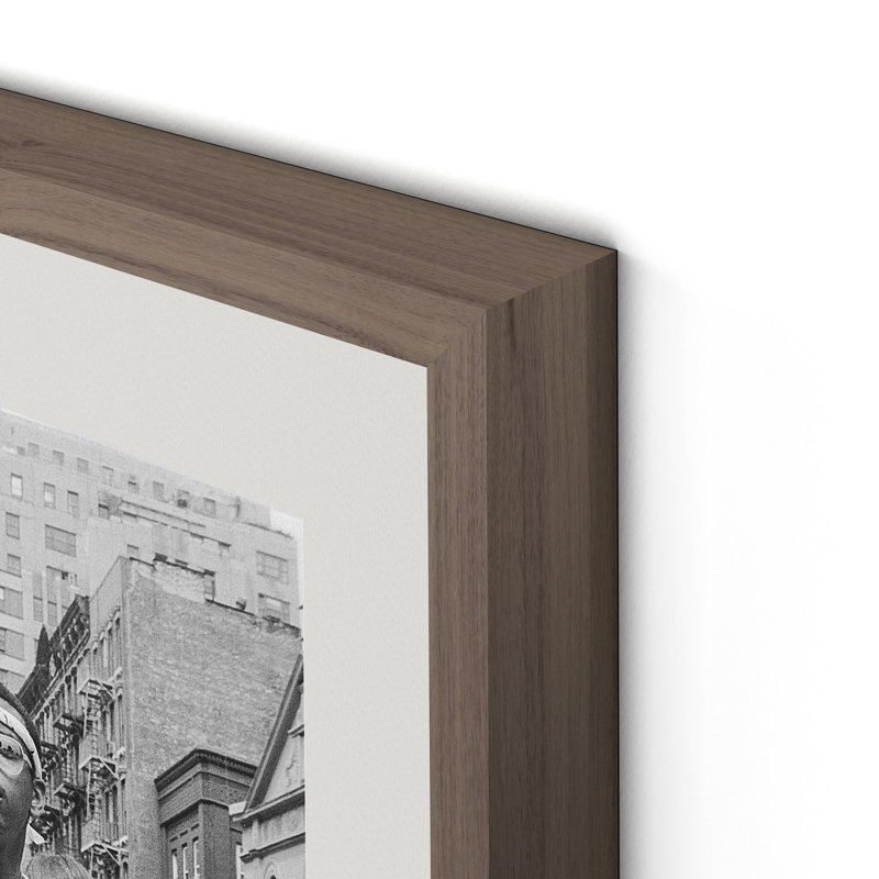 Marsha P. Johnson At  Pride March Framed Photographic Print, W 40" x H 30", Rustic Walnut