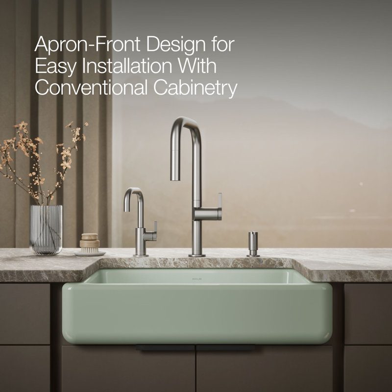 Whitehaven® 30" L x 22" W Farmhouse Kitchen Sink, Aspen Green