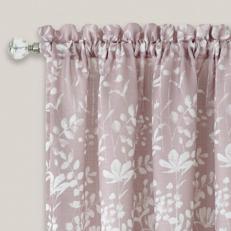 Pullen Semi Sheer Curtain Pair, 52"W x 84"L, Blush