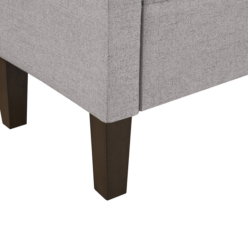 Blaire Gray Upholstered Flip-Top Storage Bench