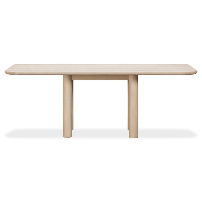 Morenci Ash Wood Rectangular Dining Table In White Sand