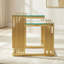 Ensemble de 2 tables basses dorées, plateau en verre trempé avec structure en acier inoxydable 201, table basse d'appoint moderne pour le salon et la chambre à coucher