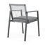 Ensemble de salle à manger d'extérieur, ensemble de chaises de salle à manger de 6 + table en aluminium, gris + noir