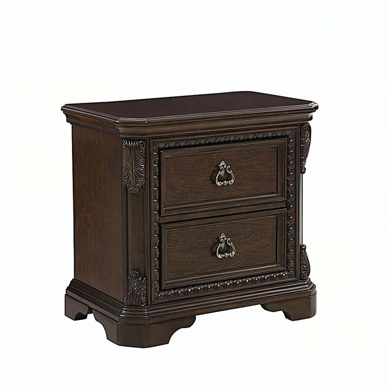 Table de chevet 2 tiroirs en acajou