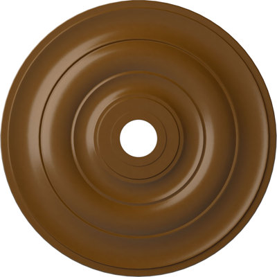 Endurathane Jefferson Ceiling Medallion, 26 1/2"OD x 3 5/8"ID x 1 1/2"P (Fits Canopies up to 5"), Hand-Painted Smokey Topaz Finish