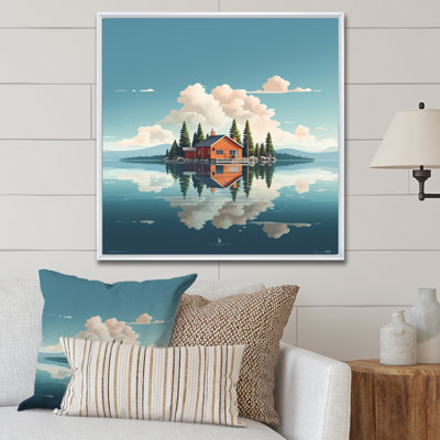 «Scenic Lake House Tranquility», reproduction sur toile
