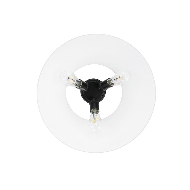 Weatherford Flush Mount, Opal Glass, Matte Black