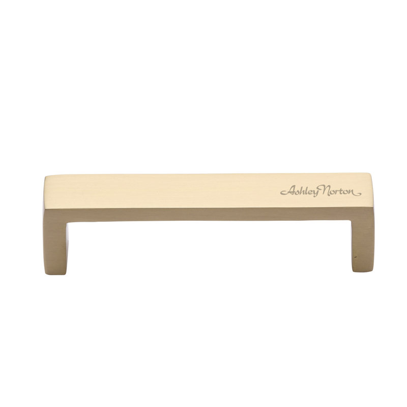 Cabinet 4" Center to Center Bar Pull, Satin Brass, 6"