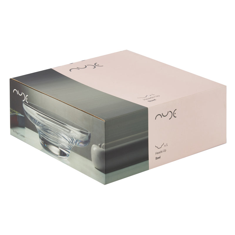 Bol en cristal Heads Up, H 3,94 po x l 11,81 po x P 11,81 po, Transparent