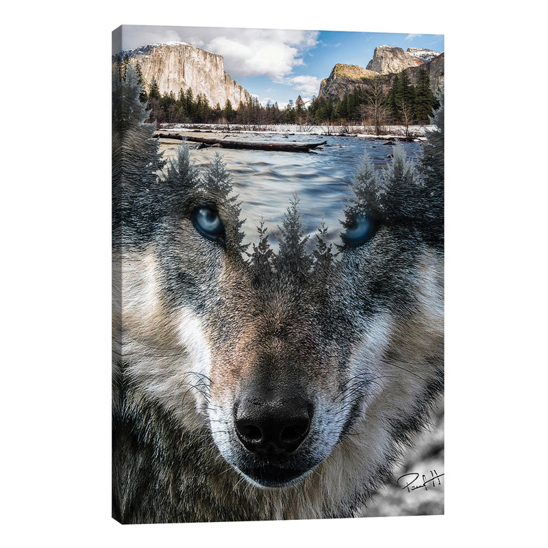 Wolf - Wrapped Canvas Print, 66.04 cm H x 45.72 cm W x 3.175 cm D