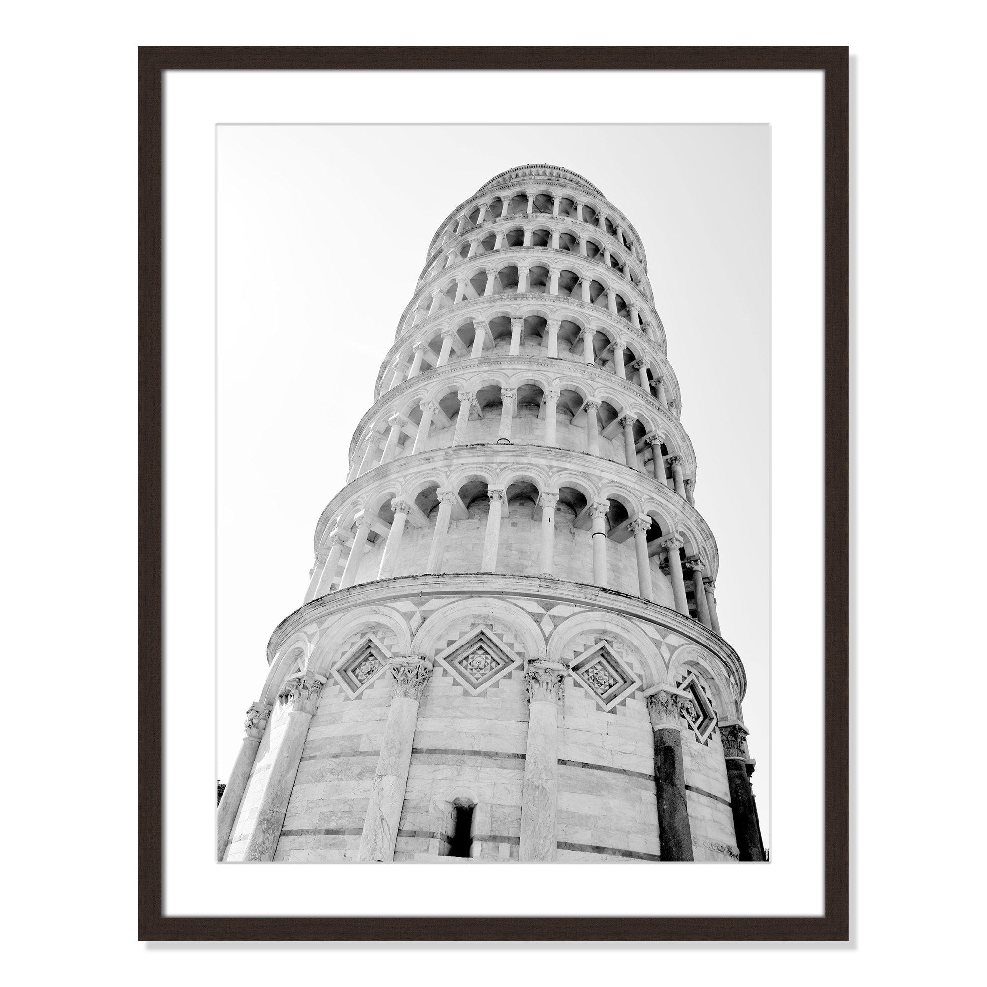 Iconic City Collection " Pisa " by Natalie Carpentieri, Walnut Single Picture Frame, Yes, 29.5" H x 23.5" W x 1.25" D