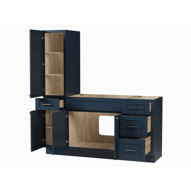 Meuble-lavabo simple Disar, Bleu