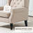 Mid-Century Modern Accent Chair,High Wingback Chair,Button-Tufted Upholstered Fabric Armchair,wood-213395841